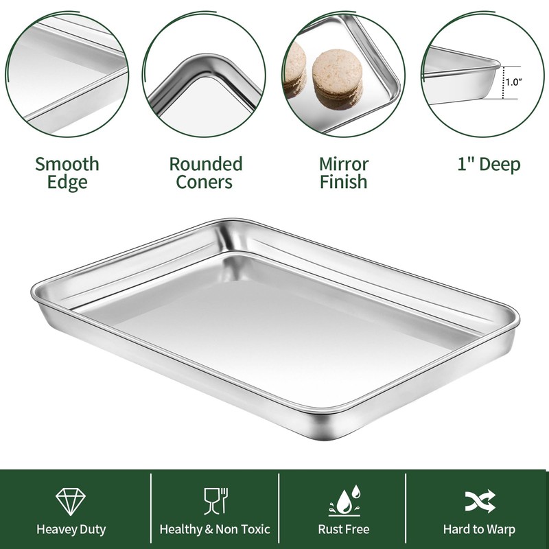 Baking Sheet with Cooling Rack Set(2 Baking Pans+2 Baking Racks),