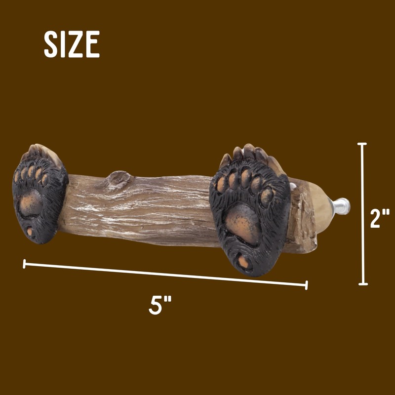 Needzo Bear Paw Drawer Handles, Rustic Home and Kitchen Decorations,