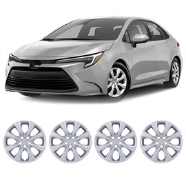 AUTOWIKI 16" Hubcaps Wheel Covers Fits for Toyota Corolla 2009-2024 – Set of 4 Corrosion-Free & Sturdy Hubcap Replacement 09-24 Corolla, for 09-14 Matrix; Silver