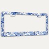 Blue White Porcelain Floral License Plate Frame Flowers Trees License