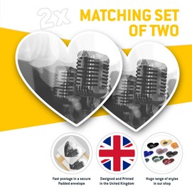 2 x Heart Stickers 15 cm - BW - Microphone Singer Band Fun Decals for Laptops,Tablets,Luggage,Scrap Booking,Fridges, #37414