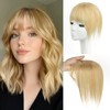 TANJET Hair Toppers for Women, Dark Blonde# Clip in Real