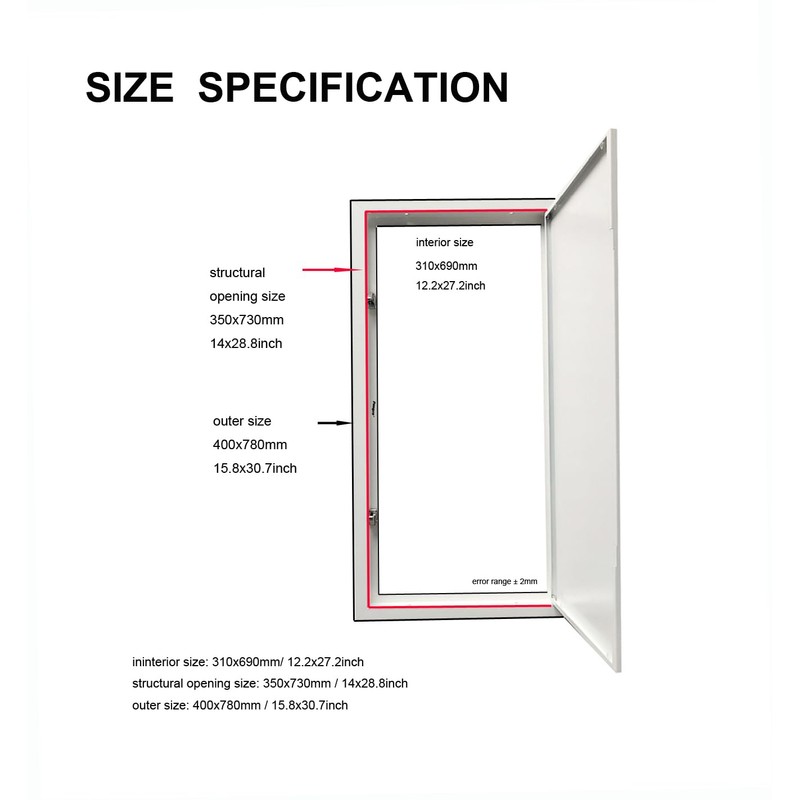 Fengze Thicken 0.048inch Metal Access Panel 14" x 29" (350