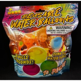 Kess - Reusable Water Balloons - 10 Pack - Ages 6+ - Dunk in Water to Fill