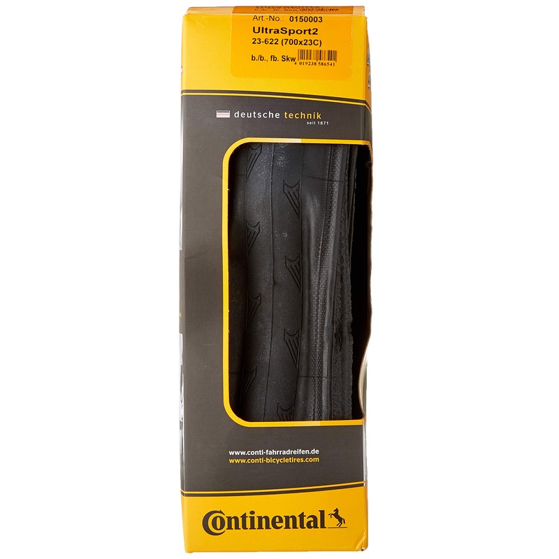 Continental Unisex Adult Ultra Sport II Folding Tyre - Black,