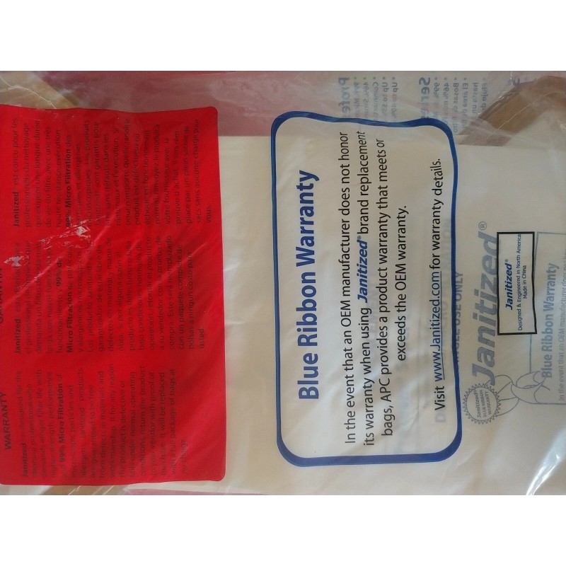 Janitized Vacuum Filter Bags Designed for ProTeam Super Coach Pro