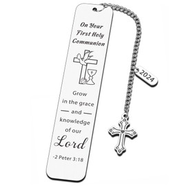 First Communion Gifts for Girls Boys Baptism Confirmation Gifts for Teen Religious Christian Easter Gifts for Kids Goddaughter Godson Women Men 1st Holy Communion Bookmark Easter Basket Stuffers Faith