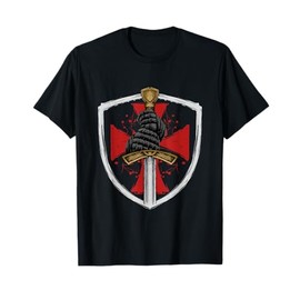 Templare Cavaliere Regalo Spada Templare e Scudo Maglietta
