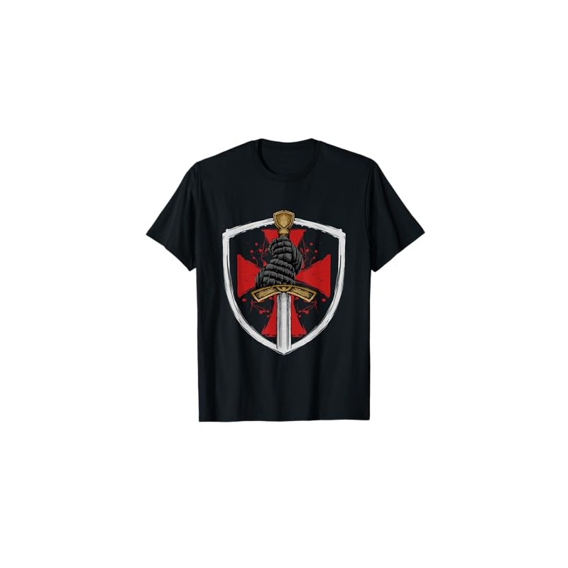 Templare Cavaliere Regalo Spada Templare e Scudo Maglietta