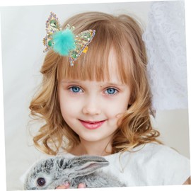 Baluue 2pcs Butterfly Hair Clips Moving Wings Cute Rhinestone Decorative Barrettes for Girls Lightweight Hair Accessories Green and Pink for Parties and Weddings