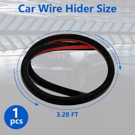 IWIWE Universal Car Wire Hider 3.28 Ft with Adhesive Backing for Hide Wires for Roof Rack Light Bar，Wires to Secure The Car Recorder (Black,1Pack)