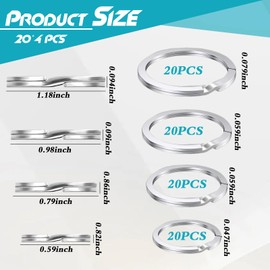 LDBKLGHJ Practical Key Rings in Various Sizes - Robust Key Rings Made of 304 Stainless Steel - Ideal for Men & Women - Key Rings & DIY Accessories, black