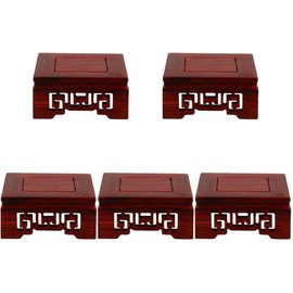 Mobestech 5pcs Vase Base Teapot Base Rock Base Jewelry Display Riser Bonsai Base Asian Plant Stand Oriental Riser Stand Crafts Display Base Statue Display Stand Vase Stand Wood