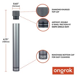 ONGROK Premium Storage Tube, Gun Metal Silver | Other Metallic Colors Available, Aluminum Metal, Airtight, Lightweight, Holder Tube, Opaque