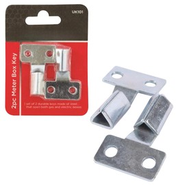 SOTL® 2pc Steel Utility Meter Box Key Set Universal Cross Key for Gas, Electric, Water Cabinets Durable, Multi-Function Tool for Home, Industrial, and Utility Use Landlord