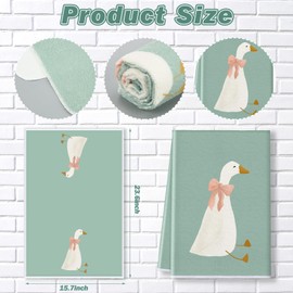 Mindsoft 4 Pcs Silly Goose Kitchen Towels 16 x 24 Inch Funny Goose Kitchen Decor Absorbent Dishcloths Dish Towels for Bathroom Dorm Gifts