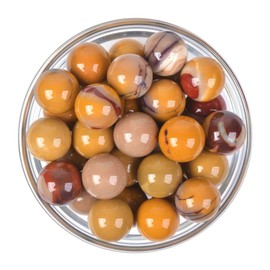 Justinstones Natural Yellow Mookaite Jasper Tumble 20mm Gemstone Healing Crystal Energy Ball Round Sphere Specimen Collection Pocket Palm Worry Stone(Pack of 5)