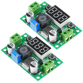 A-DIGISHUO 2PCS LM2596S DC-DC Buck Converter Reduced Voltage Regulator Power Supply Module 36V 24V 12V to 5V 2A Voltage Stabilizer with Digital Voltmeter Display