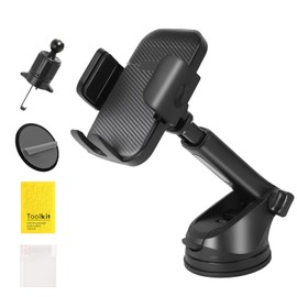 Q Humility 360° 3-in-1 Car Phone Mount – Dashboard, Windshield & Vent Mount with Super Strong Hold, Phone Holders for Your car Suitable for Apple and Android Smartphones.