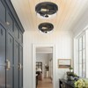 Luminzone Flush Mount Ceiling Light with Clear Glass Shade, 2-Light