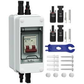 CNLonQcom Solar DC Disconnect Switch 20 Amp 500V DC Miniature Circuit Breaker with IP65 Waterproof Box for Outdoor PV Stystem, Rv and Solar Panel