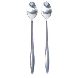Chef Aid 10E05682 Stainless Steel Long Handled Spoon Set (Pack of 2) -Silver