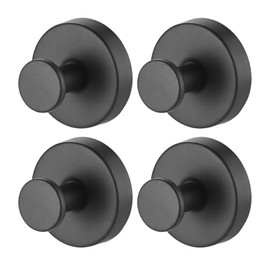 YEYSXSY Luxe Hold No Drill Hooks Stainless Steel Waterproof Suction Cup Hooks Towel Bath Robe Hooks for Bathrooms Black 4 PCS