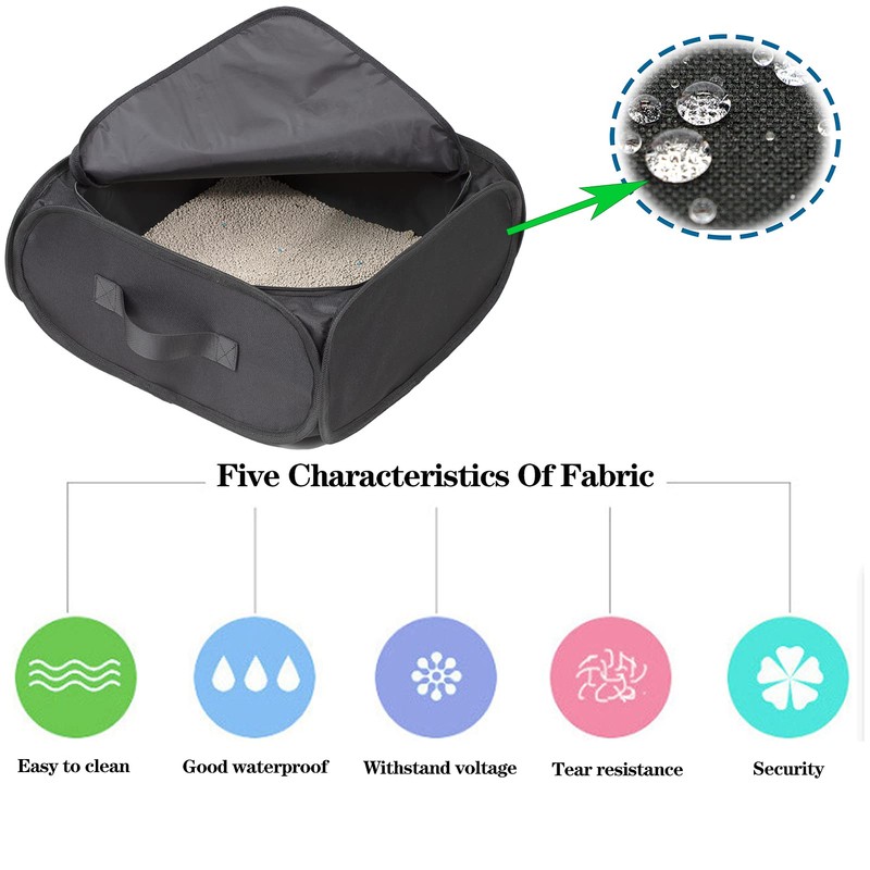 Cat Travel Litter Box Collapsible Portable Cat Litter Box with