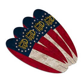 Rustic Distressed Georgia State Flag Double-Sided Oval Nail File Emery Board Set 4 Pack