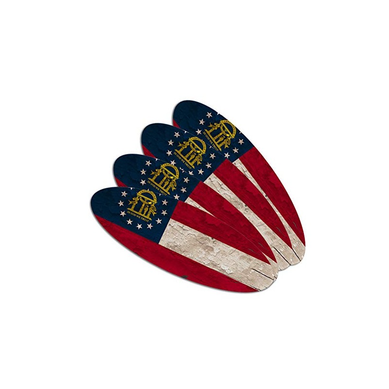 Rustic Distressed Georgia State Flag Double-Sided Oval Nail File Emery