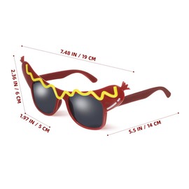 Warmhm Hot Dog Glasses Funny Dance Party Makeup Glasses For Masquerade Party