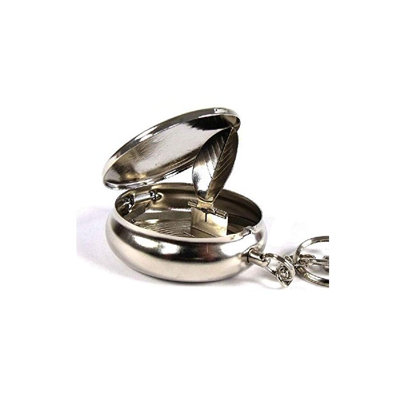SmartDealsPro Circular de acero inoxidable llavero cenicero de bolsillo de
