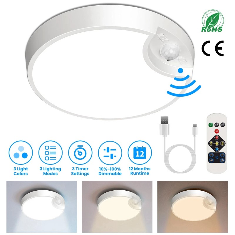 iMounTEK Dimmable PIR Motion Sensor Ceiling Light 3 Lighting Modes