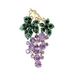 Grape Brooch Pins for Women, Green Leaf Grape Brooch Pin, Cute Grape Fruit Brooch Lapel Pin, Bohemian Purple Grape Brooches Pins for Women Hat Bag Suit Dress Accessories Jewelry
