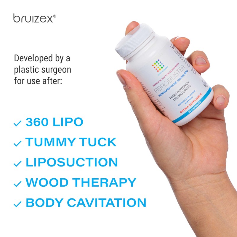 Bruizex FibroBuster Serrapeptase Proteolytic Enzymes 120,000 SPU I Fibrosis Care,