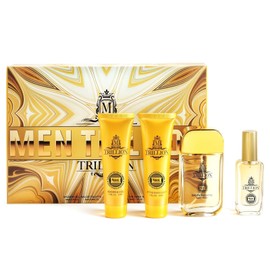 Hybrid & Company Men Trillion 4-Piece Gift Set, 0.68 Fl.Oz Eau de Toilette, 50ml Perfume, After Shave Balm, Shower Gel