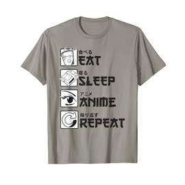 Eat Sleep Anime Repeat - Japan Japanese Fan Gift T-Shirt