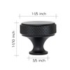 Ravinte 15 Pack Round Matte Black Knobs Knurled Single Hole