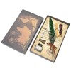 Retro Feather Pen Set Vintage Map Pattern Quill Pen Set