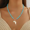 Fish Necklace Earrings Set Blue Beaded Necklace Charm Necklaces for