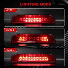 DimFlux 3rd Brake Light Cargo Light LED High Mount Stop Light Compatible with 2014-2018 Chevy Silverado/GMC Sierra LED 2015 2016 2017 Third Brake Light（Red）