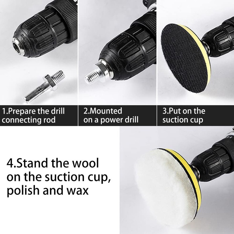 Geliking 7 Pcs Wool Polishing Buffing Pad, 3 Inch Polishing