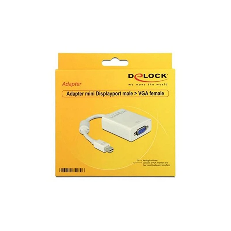 Delock Mini DisplayPort to 15 Pin Female VGA Adapter
