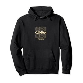 Vintage Cushman, Montana Repeating Text Pullover Hoodie