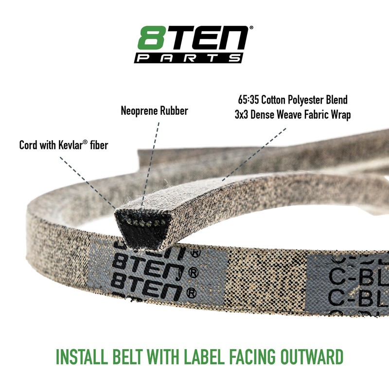 8TEN Belt with Kevlar for Hustler 784207 195 x 5/8
