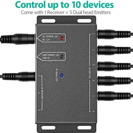 ICESPRING Infrared Repeater System IR Repeater Kit Control Up to 10 Devices Hidden IR System Infrared Remote Control Extender Kit