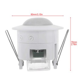 RTNLIT 110-240V Infrared Motion Sensor Switch, Recessed PIR Ceiling Motion Sensor Detector Light Switch Adjustable 360 Degree