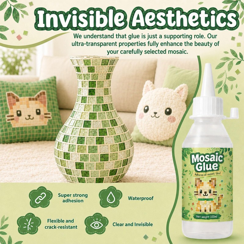 INNOVAYOU 100ml Mosaic Tile Glue, Clear Durable Waterproof Fast Drying