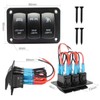 3 Gang Rocker Switch Panel Aluminum Pre-Wired Toggle Dash 5