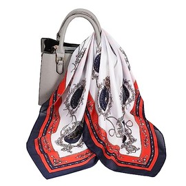 KOOYOL Silk Like Headscarf Vabovin Fashion Pattern Large Square Satin Scarf for hair wrapping